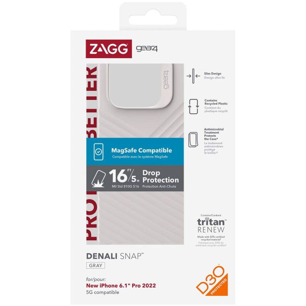 ZAGG Coque Denali Snap MagSafe iPhone 14 Pro - Gris