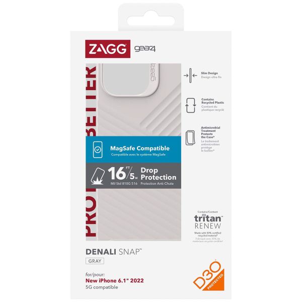 ZAGG Coque Denali Snap MagSafe iPhone 14 - Gris