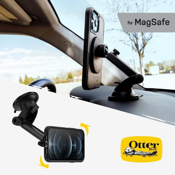 OtterBox ﻿MagSafe Dash / Windshield Mount - Support téléphone pour voiture - MagSafe - Réglable - Tableau de bord ou pare-brise - Noir