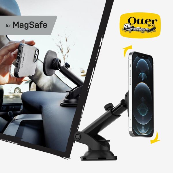 OtterBox ﻿MagSafe Dash / Windshield Mount - Support téléphone pour voiture - MagSafe - Réglable - Tableau de bord ou pare-brise - Noir