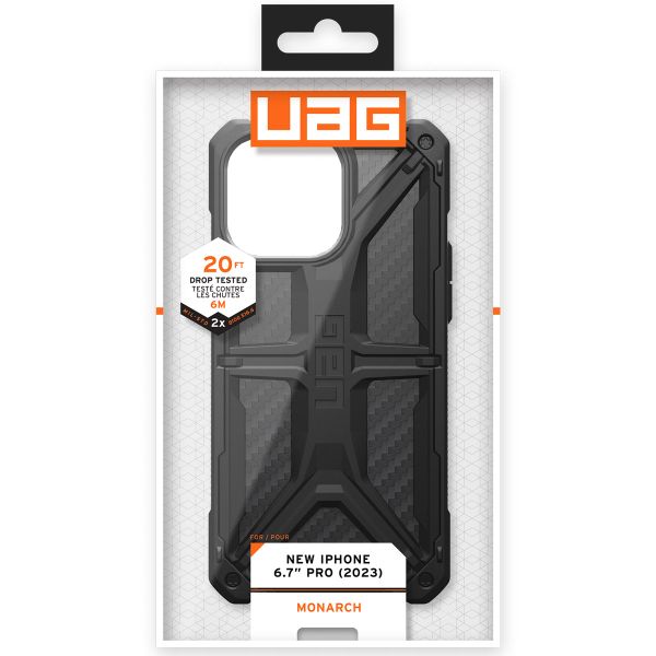 UAG Coque Monarch iPhone 15 Pro Max - Carbon Fiber
