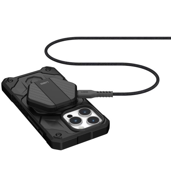 UAG Station de charge sans fil avec support - Compatible MagSafe - 15 watts - Noir / Carbone