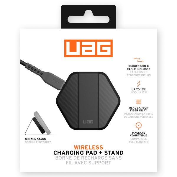 UAG Station de charge sans fil avec support - Compatible MagSafe - 15 watts - Noir / Carbone