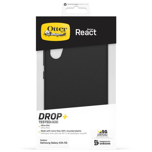 OtterBox Coque arrière React Samsung Galaxy A34 (5G) - Noir