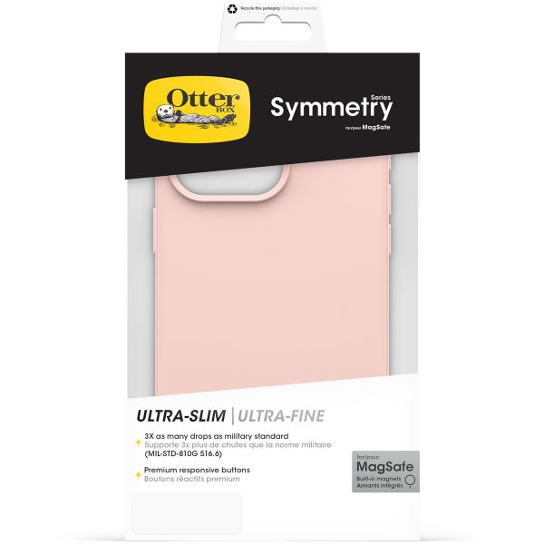 OtterBox Coque Symmetry MagSafe iPhone 15 Pro Max - Ballet Shoes Rose