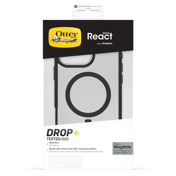 OtterBox Coque React MagSafe iPhone 16 pro - Clear / Black