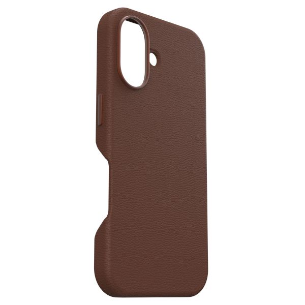 OtterBox Coque en cuir de cactus Symmetry MagSafe iPhone 16 - Rich Adobe Brown