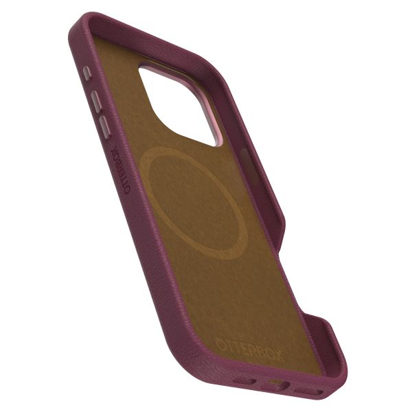 OtterBox Coque en cuir de cactus Symmetry MagSafe iPhone 16 Pro Max - Maroon Bells