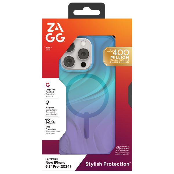 ZAGG Coque Milan Snap avec MagSafe iPhone 16 Pro - Deep Aurora