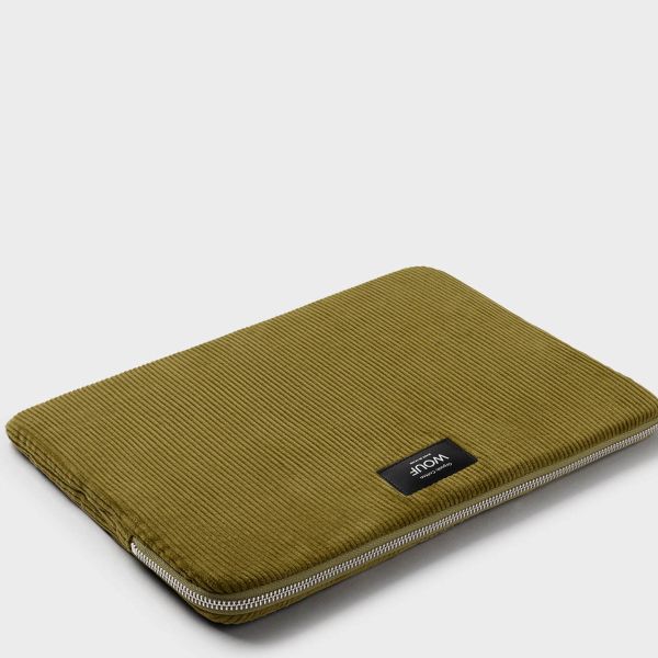 Wouf Corduroy - Pochette ordinateur 13-14 pouces - Olive