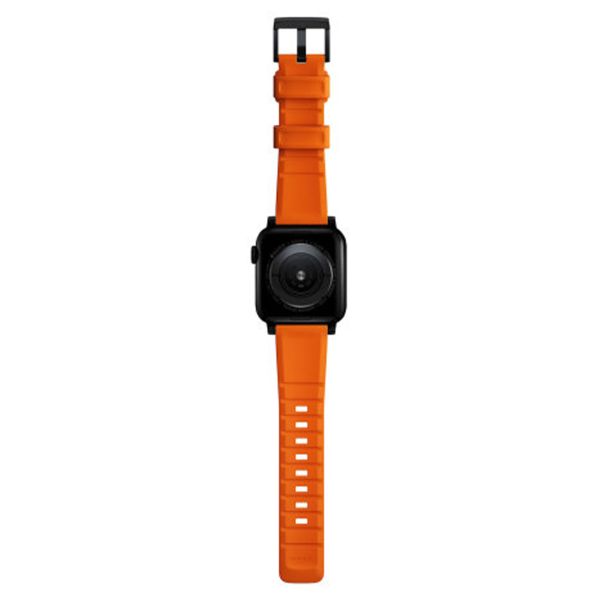 Nomad Bracelet robuste FKM Apple Watch Series 1-9 / SE / Ultra (2) - 42/44/45/49 mm - Noir/Orange