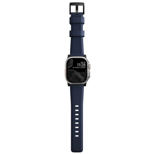 Nomad Bracelet robuste FKM Apple Watch Series 1-9 / SE / Ultra (2) - 42/44/45/49 mm - Noir/Bleu