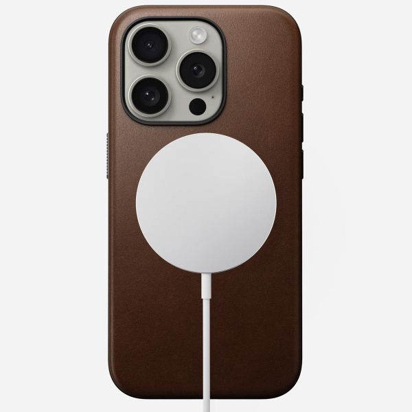 Nomad Coque Modern Leather iPhone 15 Pro - Brun