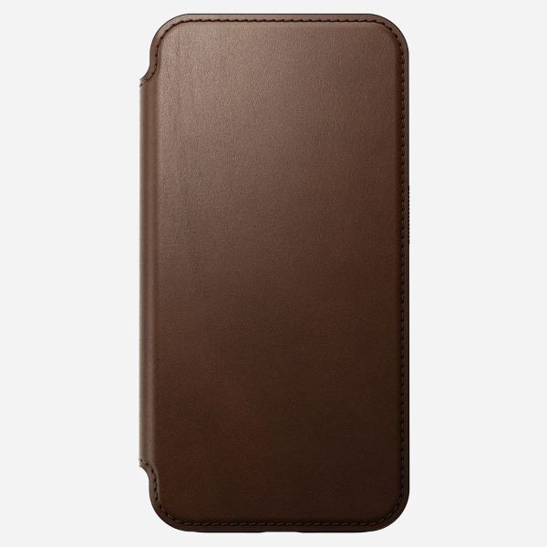 Nomad Étui de téléphone portefeuille Modern Leather Folio iPhone 15 Pro - Brun