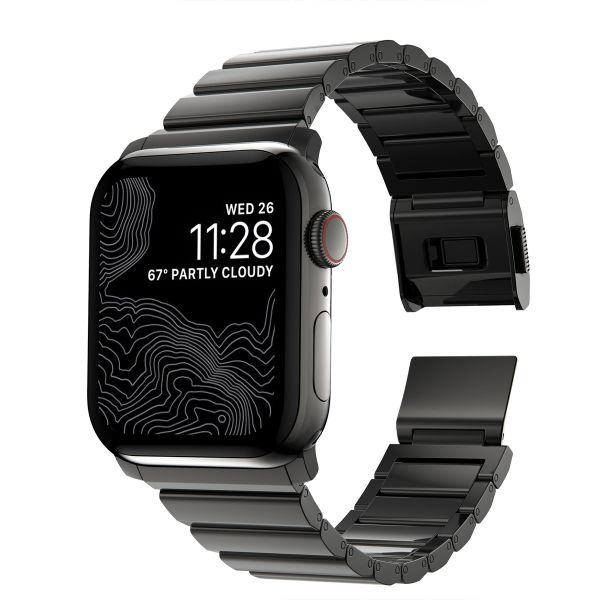 Nomad Bracelet à maillons magnétiques en acier Apple Watch Series 1-10 / SE / Ultra (2) - 42/44/45/46/49 mm - Graphite