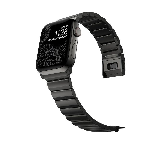 Nomad Bracelet à maillons magnétiques en acier Apple Watch Series 1-10 / SE / Ultra (2) - 42/44/45/46/49 mm - Graphite