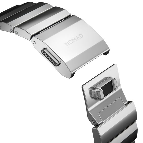 Nomad Bracelet à maillons magnétiques en acier Apple Watch Series 1-10 / SE / Ultra (2) - 42/44/45/46/49 mm - Argent