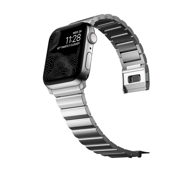 Nomad Bracelet à maillons magnétiques en acier Apple Watch Series 1-10 / SE / Ultra (2) - 42/44/45/46/49 mm - Argent