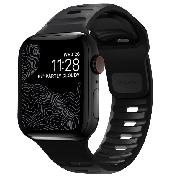 Nomad Bracelet Sport FKM Apple Watch Series 1-10 / SE / Ultra (2) - 42/44/45/46/49 mm - Noir