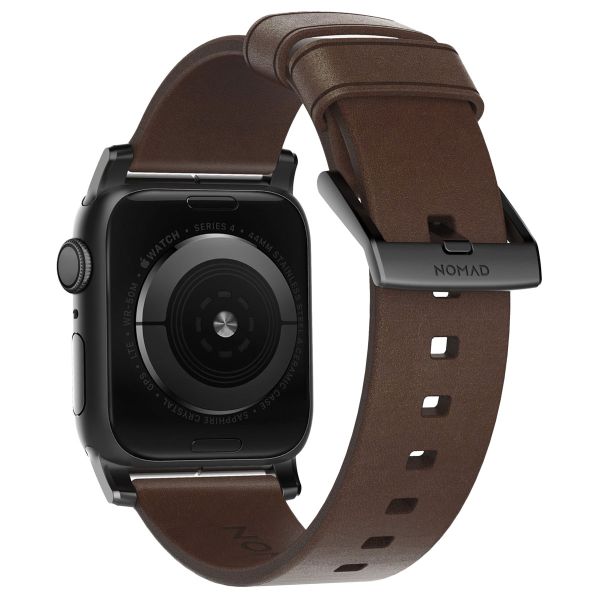 Nomad Bracelet en cuir moderne Apple Watch Series 1-9 / SE - 38/40/41 mm / Series 10 - 42 mm - Marron/Noir