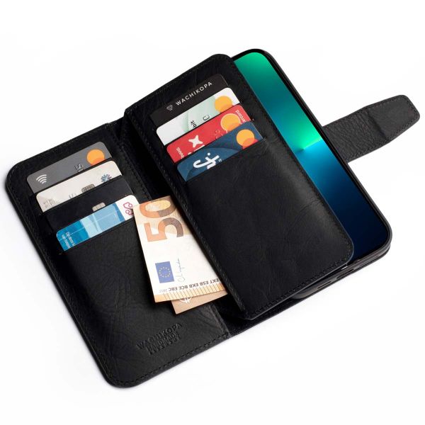 Wachikopa Étui de téléphone portefeuille Multi Wallet iPhone 13 Pro - Black