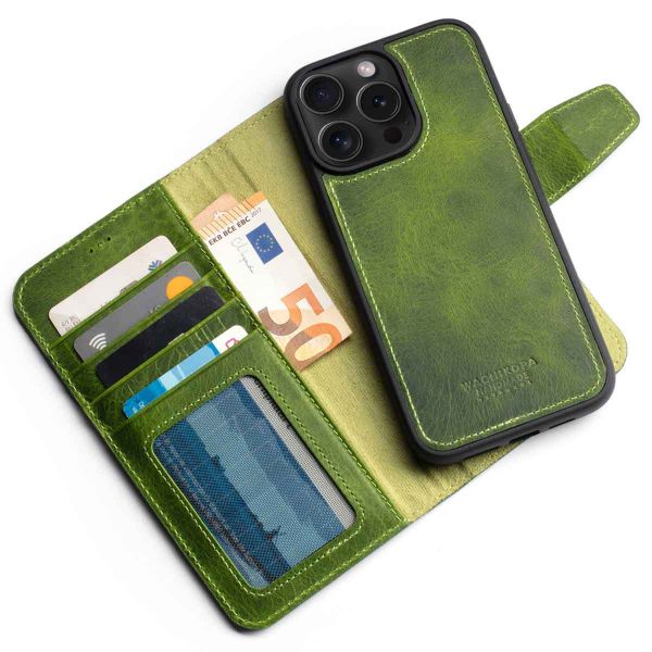 Wachikopa Étui de téléphone portefeuille Magic 2-in-1 iPhone 15 Pro - Forest Green