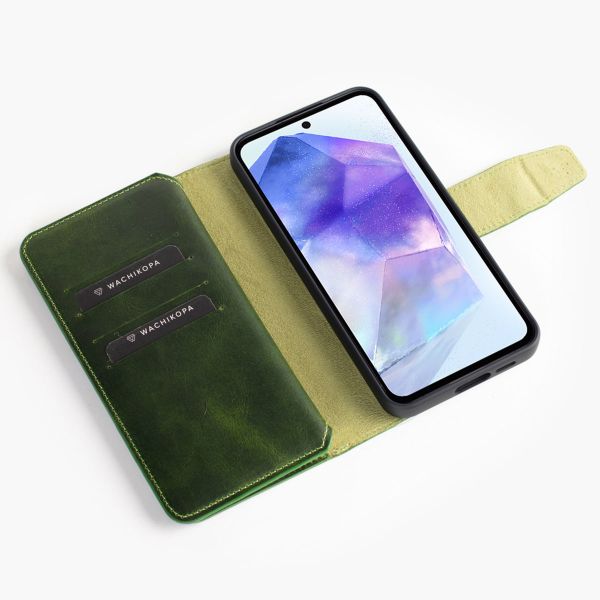 Wachikopa Étui de téléphone portefeuille Multi Wallet Samsung Galaxy A55 - Forest Green