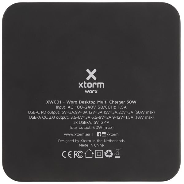 Xtorm ﻿Chargeur Worx Desktop Multi Charger - 60 Watt