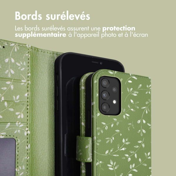 imoshion Étui de téléphone portefeuille Design Samsung Galaxy A33 - Green Flowers