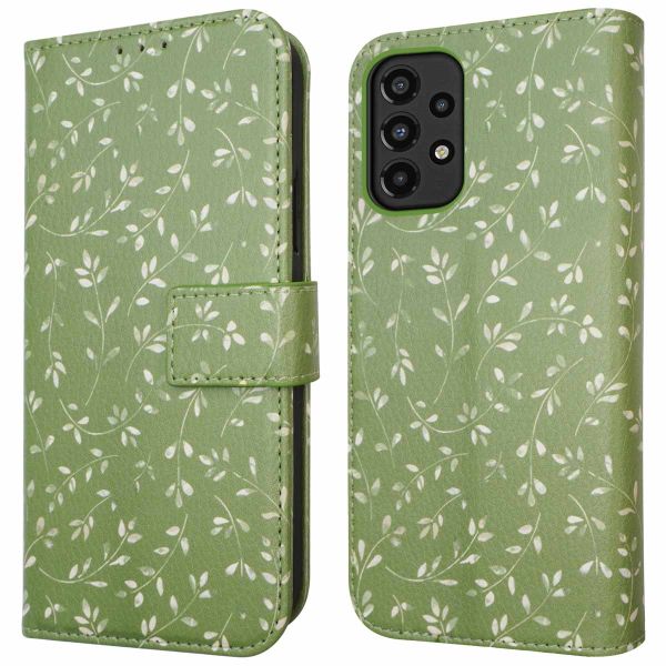 imoshion Étui de téléphone portefeuille Design Samsung Galaxy A33 - Green Flowers