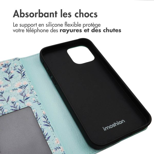 imoshion Étui de téléphone portefeuille Design iPhone 14 - Blue Flowers