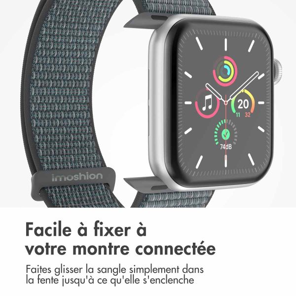 imoshion Bracelet en nylon⁺ Apple Watch Series 1-10 / SE / Ultra (2) - 42/44/45/46/49 mm - Ash Green