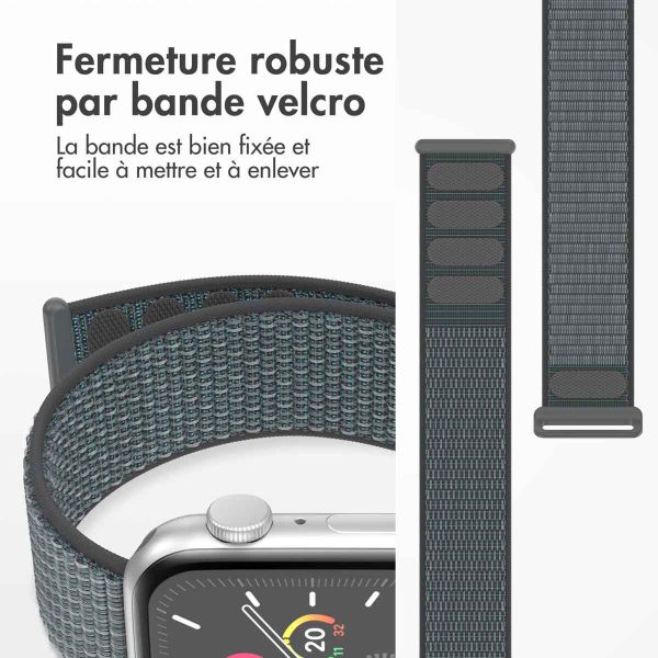 imoshion Bracelet en nylon⁺ Apple Watch Series 1-10 / SE / Ultra (2) - 42/44/45/46/49 mm - Ash Green