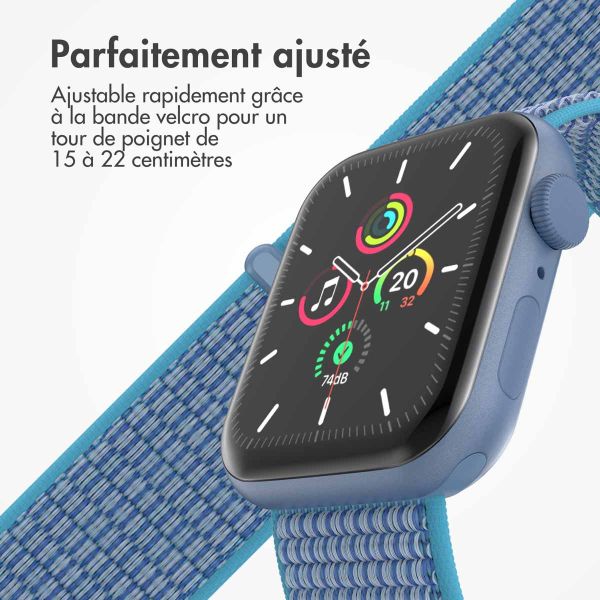 imoshion Bracelet en nylon⁺ Apple Watch Series 1-10 / SE / Ultra (2) - 42/44/45/46/49 mm - Marine Blue