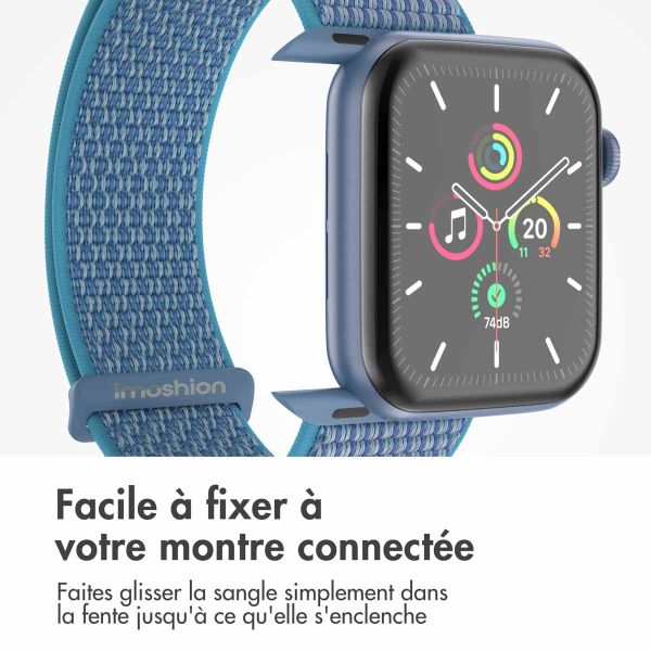 imoshion Bracelet en nylon⁺ Apple Watch Series 1-10 / SE / Ultra (2) - 42/44/45/46/49 mm - Marine Blue