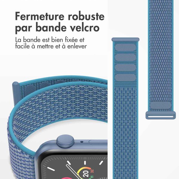 imoshion Bracelet en nylon⁺ Apple Watch Series 1-10 / SE / Ultra (2) - 42/44/45/46/49 mm - Marine Blue