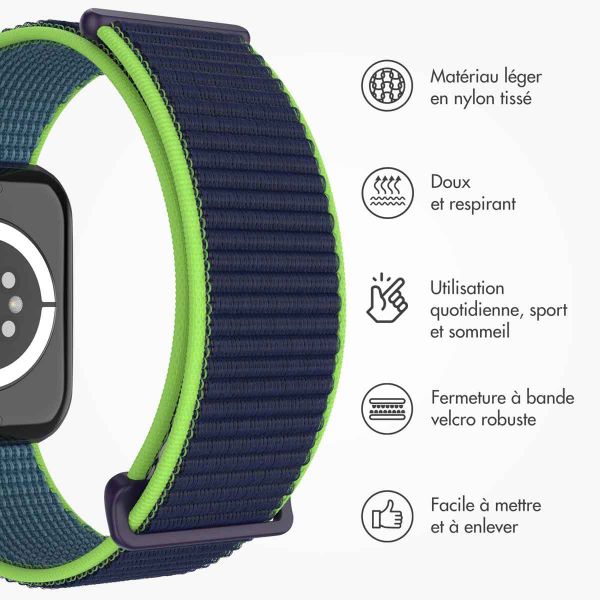 imoshion Bracelet en nylon⁺ Apple Watch Series 1-10 / SE / Ultra (2) - 42/44/45/46/49 mm - Lime