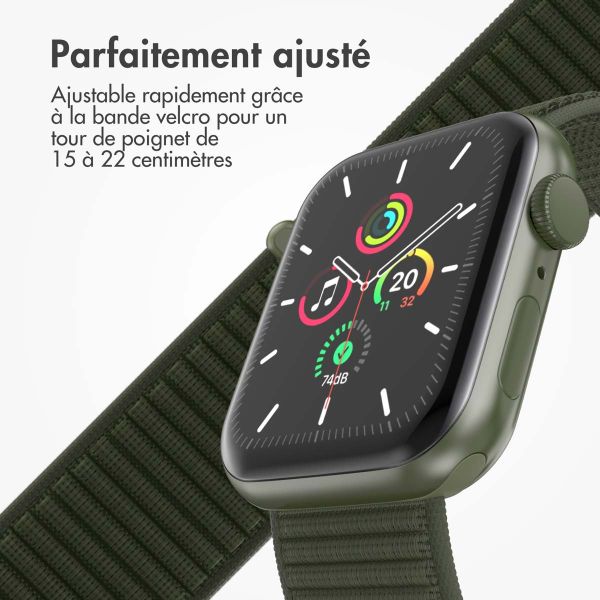 imoshion Bracelet en nylon⁺ Apple Watch Series 1-10 / SE / Ultra (2) - 42/44/45/46/49 mm - Army Green