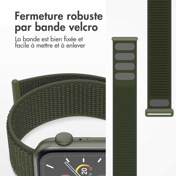 imoshion Bracelet en nylon⁺ Apple Watch Series 1-10 / SE / Ultra (2) - 42/44/45/46/49 mm - Army Green