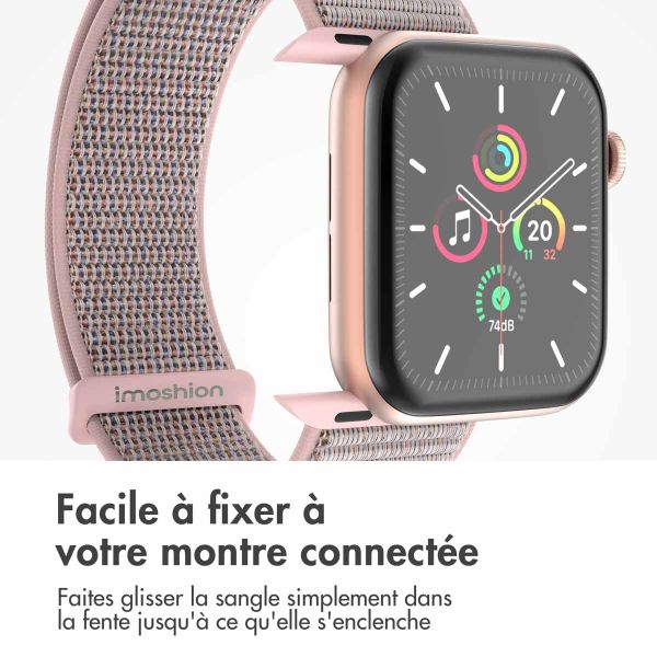 imoshion Bracelet en nylon⁺ Apple Watch Series 1-10 / SE / Ultra (2) - 42/44/45/46/49 mm - Pink Sand