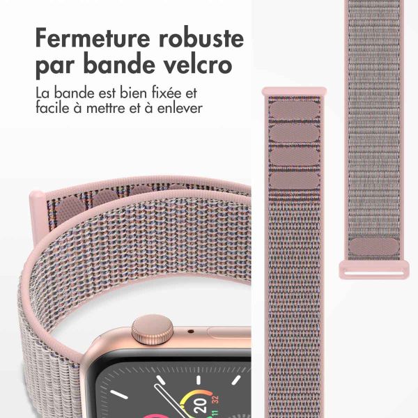 imoshion Bracelet en nylon⁺ Apple Watch Series 1-10 / SE / Ultra (2) - 42/44/45/46/49 mm - Pink Sand