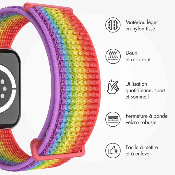 imoshion Bracelet en nylon⁺ Apple Watch Series 1-10 / SE / Ultra (2) - 42/44/45/46/49 mm - Pride Edition