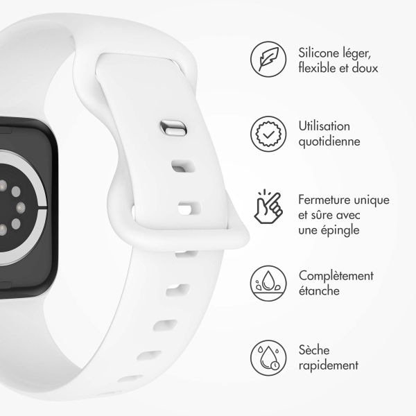 imoshion Bracelet en silicone⁺ Apple Watch Series 1-9 / SE - 38/40/41 mm / Series 10 - 42 mm - White - Taille S/M