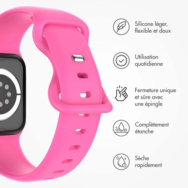iMoshion Bracelet en silicone⁺ Apple Watch Series 1-9 / SE - 38/40/41 mm - Barbie Pink - Taille S/M