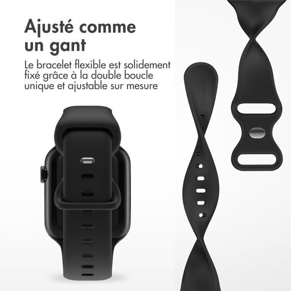 imoshion Bracelet en silicone⁺ Apple Watch Series 1-10 / SE / Ultra (2) - 42/44/45/46/49 mm - Noir - Taille M/L