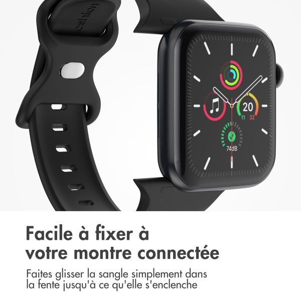 imoshion Bracelet en silicone⁺ Apple Watch Series 1-10 / SE / Ultra (2) - 42/44/45/46/49 mm - Noir - Taille M/L