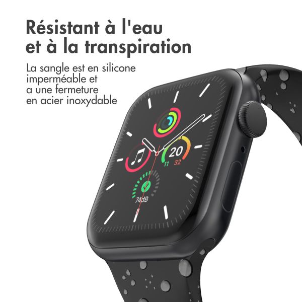 imoshion Bracelet en silicone⁺ Apple Watch Series 1-10 / SE / Ultra (2) - 42/44/45/46/49 mm - Noir - Taille M/L