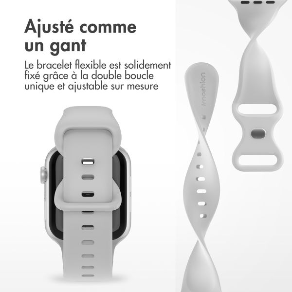 imoshion Bracelet en silicone⁺ Apple Watch Series 1-10 / SE / Ultra (2) - 42/44/45/46/49 mm - Fog - Taille M/L