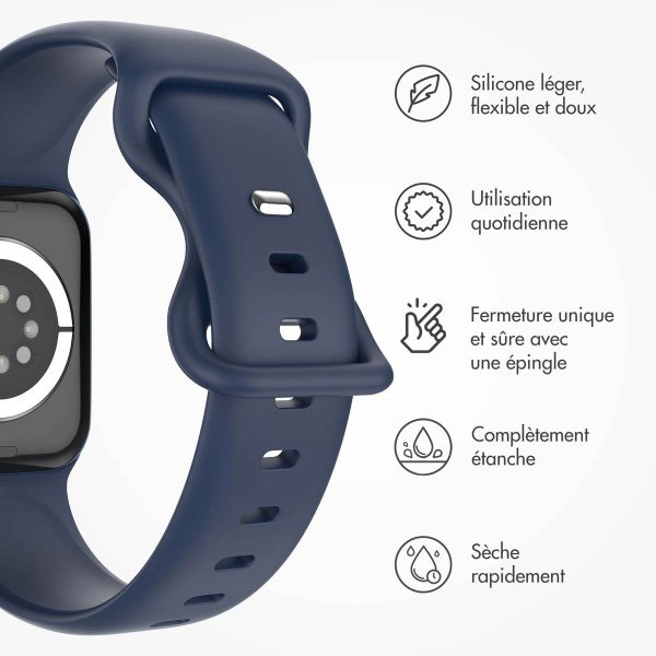 imoshion Bracelet en silicone⁺ Apple Watch Series 1-10 / SE / Ultra (2) - 42/44/45/46/49 mm - Midnight - Taille M/L