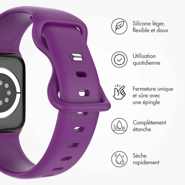 imoshion Bracelet en silicone⁺ Apple Watch Series 1-10 / SE / Ultra (2) - 42/44/45/46/49 mm - Purple - Taille M/L